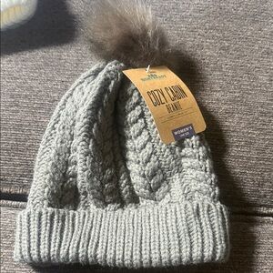 Cozy Cabin adults Knit Beanie with Pom